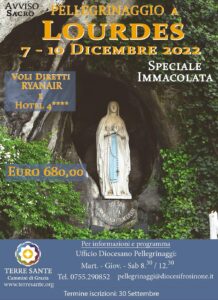 Locandina Pellegrinaggio FR LOURDES 7 10 Dicembre 2022